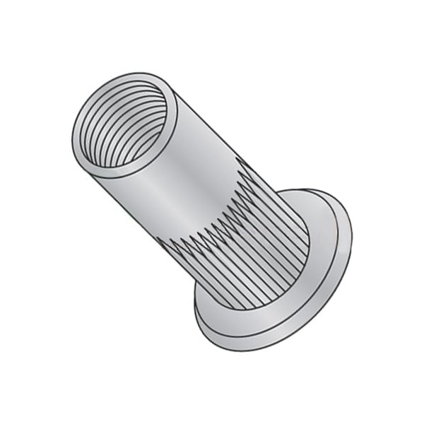 Newport Fasteners Rivet Nut, #10-32 Thread Size, 0.390 in Flange Dia., 0.610" L, Aluminum, 1000 PK 249630 - main